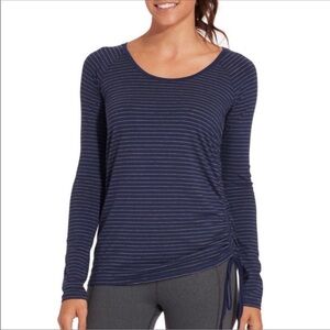 Calia Side Tie Long Sleeve Striped Top